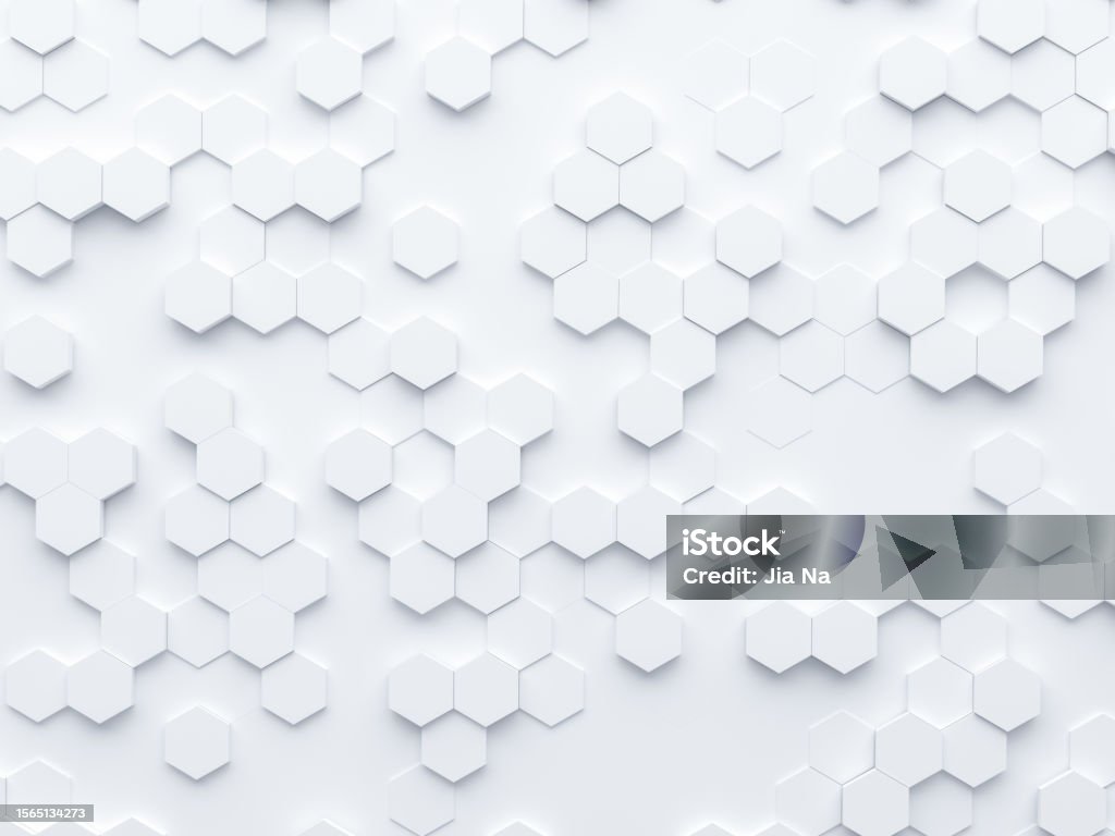 White three-dimensional illuminated hexagonal background three-dimensional illuminated hexagonal background Backgrounds Stock Photo