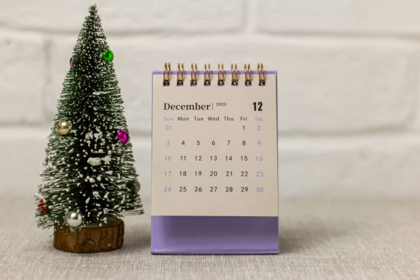 istock Desktop calendar for December 2023 .Calendar for planning every day. 1565158869