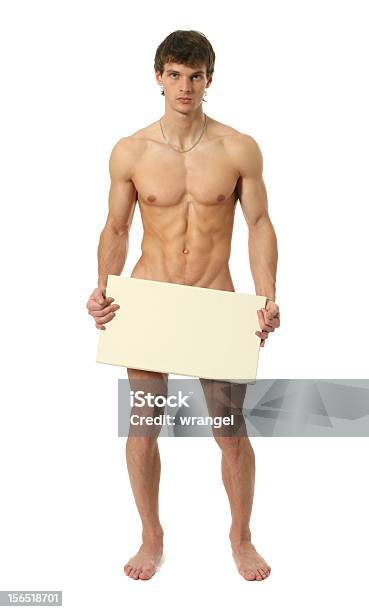ネイクド男性ブランクサインインする - 裸のストックフォトや画像を多数ご用意 - 裸, 標識, 手に持つ