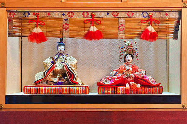 A small set of Japanese hina dolls