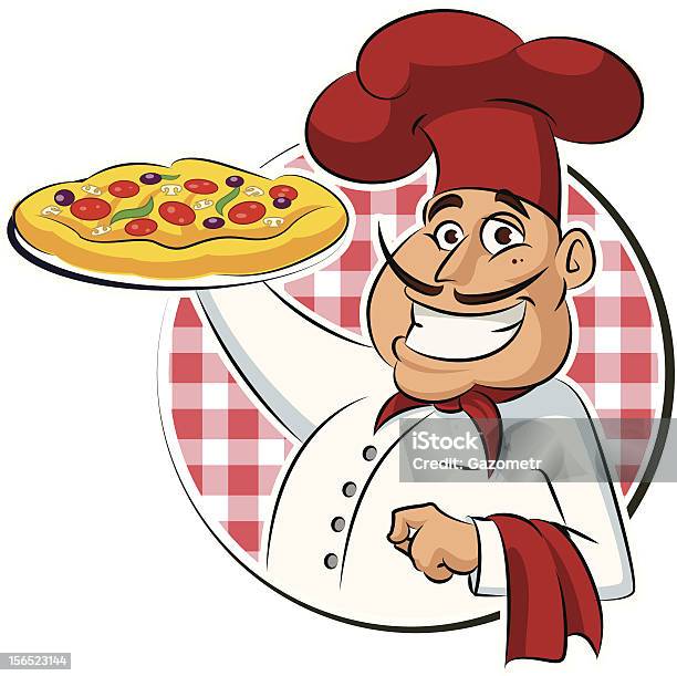 Cook Pizza Stock Illustration - Download Image Now - Painting - Art Product, Pizza, Adult