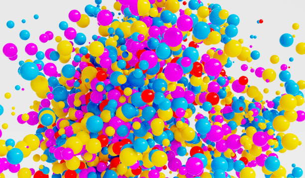 istock Vibrant Colored Balls Dance Together in Mid-Air Spectacle 1565240990