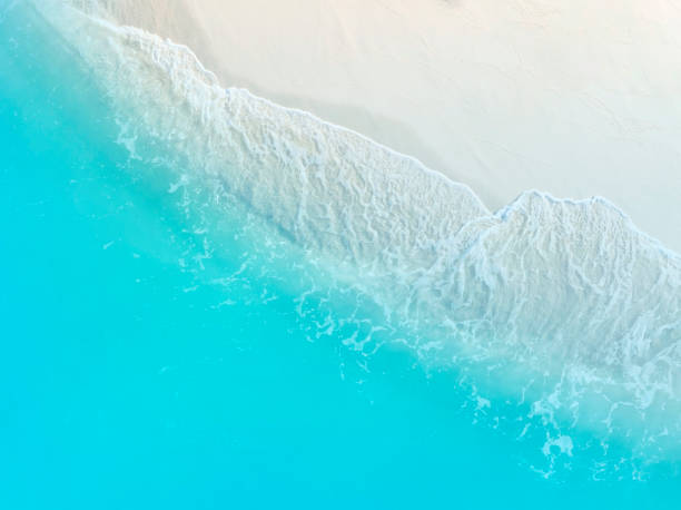 istock Beach Wave water in the Tropical summer beach with white sand beach background 1565297403