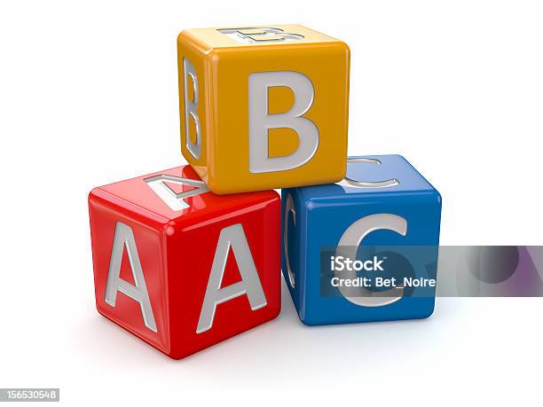 Alfabeto Cubo Di Blocchi Di Abc - Fotografie stock e altre immagini di Cubo - Cubo, Tre oggetti, Tridimensionale