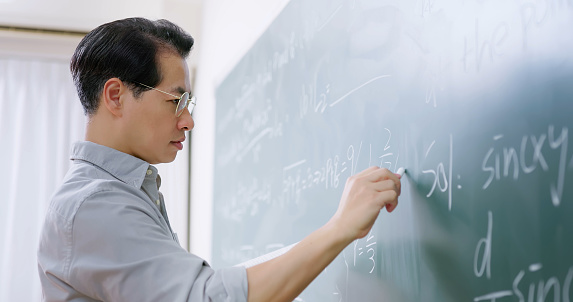Physical and mathematical sciences for the engineer drawing on the chalkboard