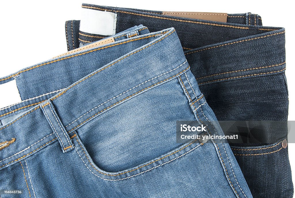 Niebieskie jeans kieszeń - Zbiór zdjęć royalty-free (Bawełna)