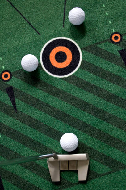 istock Indoor putting on green practice mat 1565484909
