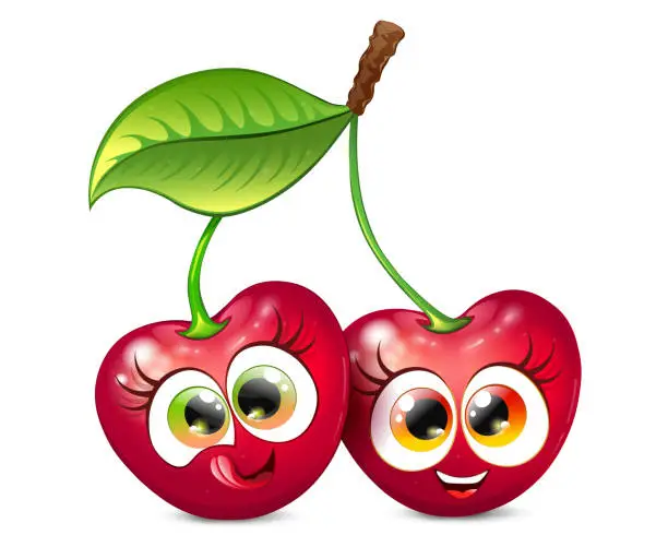 Vector illustration of Cherry couple