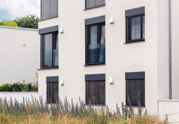 istock Shutter Windows of Modern White Elegant Minimalist Style 1565568175