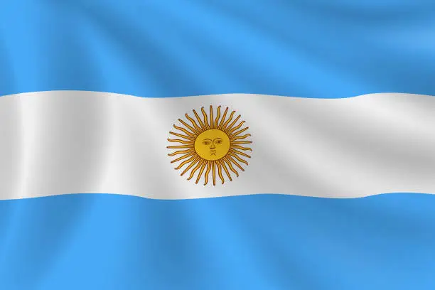 Vector illustration of Flag of Argentina. Argentine Flag. Vector Flag Background. Stock Illustration