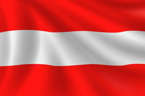 Vector illustration of Flag of Austria. Austrian Flag. Vector Flag Background. Stock Illustration