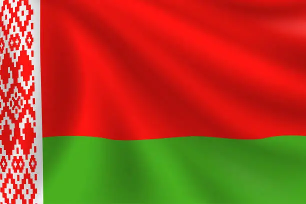 Vector illustration of Flag of Belarus. Belorussian Flag. Vector Flag Background. Stock Illustration