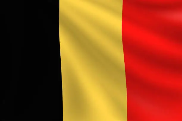 Vector illustration of Flag of Belgium. Belgian Flag. Vector Flag Background. Stock Illustration