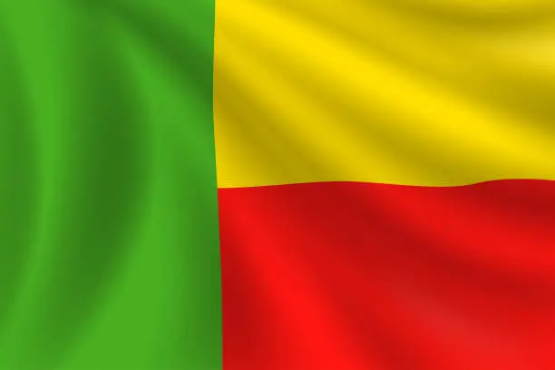 Vector illustration of Flag of Benin. Benin Flag. Vector Flag Background. Stock Illustration