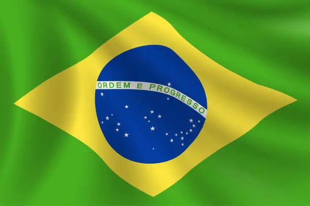 Vector illustration of Flag of Brazil. Brazilian Flag. Vector Flag Background. Stock Illustration
