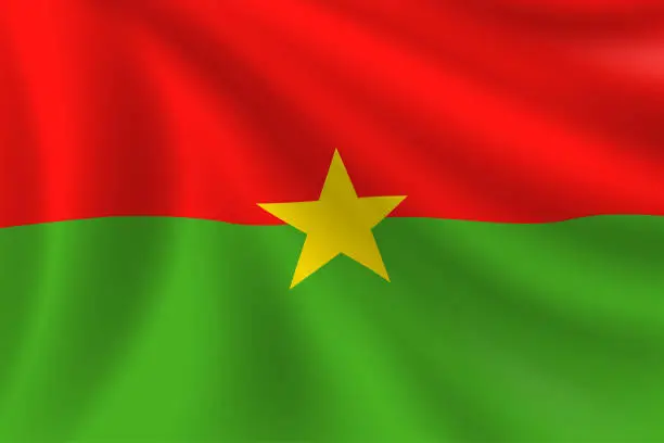 Vector illustration of Flag of Burkina Faso. Burkina Faso Flag. Vector Flag Background. Stock Illustration