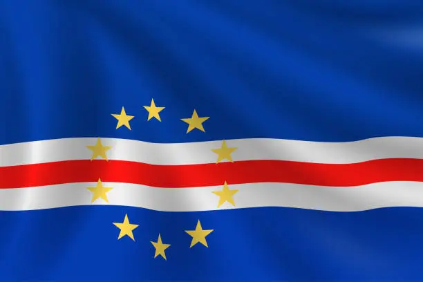Vector illustration of Flag of Cape Verde. Cape Verdean Flag. Vector Flag Background. Stock Illustration
