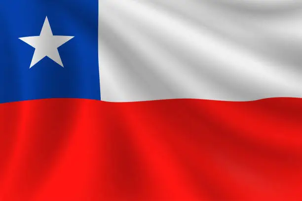 Vector illustration of Flag of Chile. Chilean Flag. Vector Flag Background. Stock Illustration