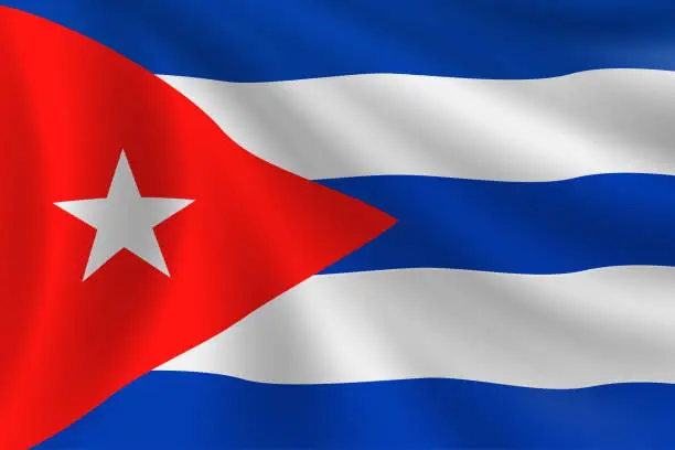 Vector illustration of Flag of Cuba. Cuban Flag. Vector Flag Background. Stock Illustration