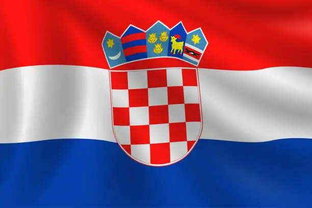 Vector illustration of Flag of Croatia. Croatian Flag. Vector Flag Background. Stock Illustration