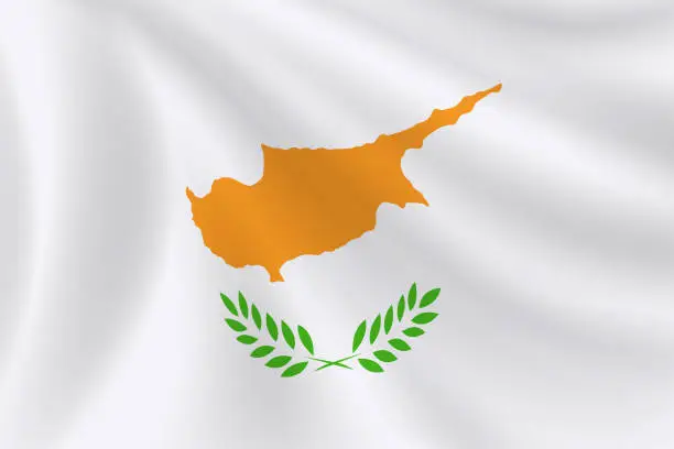 Vector illustration of Flag of Cyprus. Cypriot Flag. Vector Flag Background. Stock Illustration