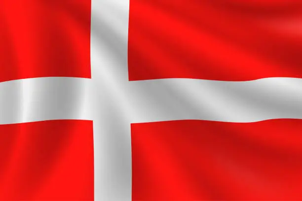 Vector illustration of Flag of Denmark. Danish Flag. Vector Flag Background. Stock Illustration