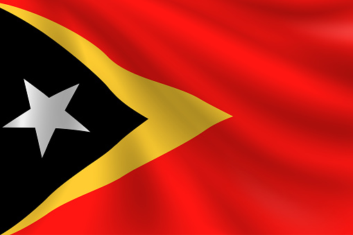 Flag of East Timor. East Timorese Flag. Vector Flag Background. Stock Illustration