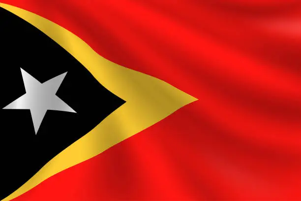 Vector illustration of Flag of East Timor. East Timorese Flag. Vector Flag Background. Stock Illustration