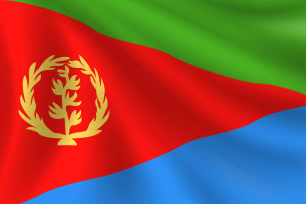 エリトリアの国旗。エリトリアの旗。ベクター画像フラグの背景。ストックイラストレーション - state of eritrea点のイラスト素材／クリップアート素材／マンガ素材／アイコン素材