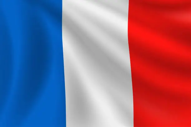 Vector illustration of Flag of France. French Flag. Vector Flag Background. Stock Illustration