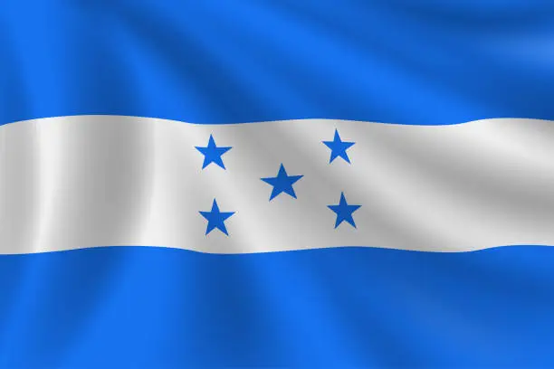 Vector illustration of Flag of Honduras. Honduran Flag. Vector Flag Background. Stock Illustration