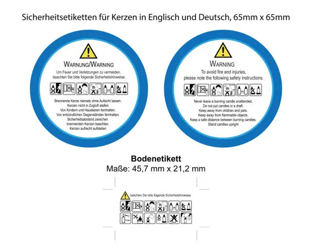 Vector illustration of Security labels and bottom label with icons for candles.