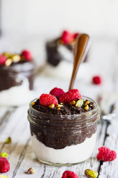 istock Vegan dark chocolate chia pudding with raspberries and pistachios 1565604048