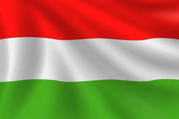 Vector illustration of Flag of Hungary. Hungarian Flag. Vector Flag Background. Stock Illustration