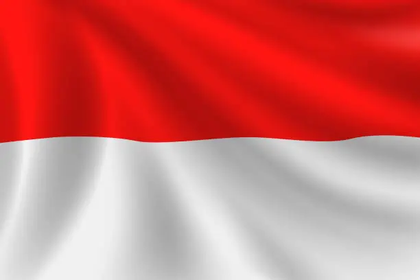 Vector illustration of Flag of Indonesia. Indonesian Flag. Vector Flag Background. Stock Illustration