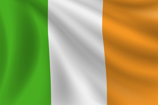 Flag of Ireland. Irish Flag. Vector Flag Background. Stock Illustration