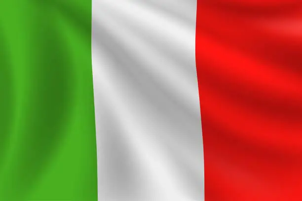 Vector illustration of Flag of Italy. Italian Flag. Vector Flag Background. Stock Illustration