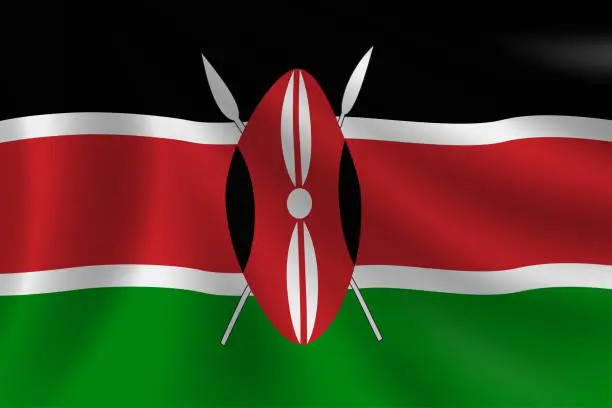 Vector illustration of Flag of Kenya. Kenyan Flag. Vector Flag Background. Stock Illustration
