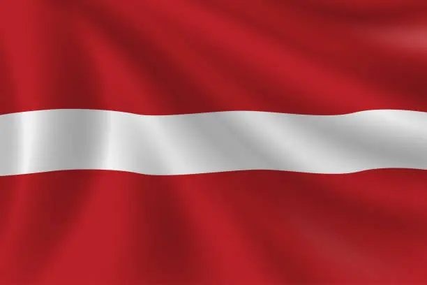 Vector illustration of Flag of Latvia. Latvian Flag. Vector Flag Background. Stock Illustration