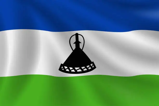Vector illustration of Flag of Lesotho. Lesotho Flag. Vector Flag Background. Stock Illustration