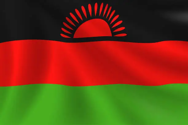 Vector illustration of Flag of Malawi. Malawian Flag. Vector Flag Background. Stock Illustration