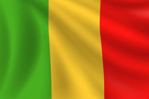 Vector illustration of Flag of Mali. Malian Flag. Vector Flag Background. Stock Illustration