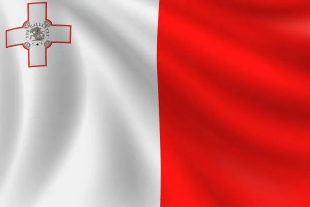 Vector illustration of Flag of Malta. Maltese Flag. Vector Flag Background. Stock Illustration