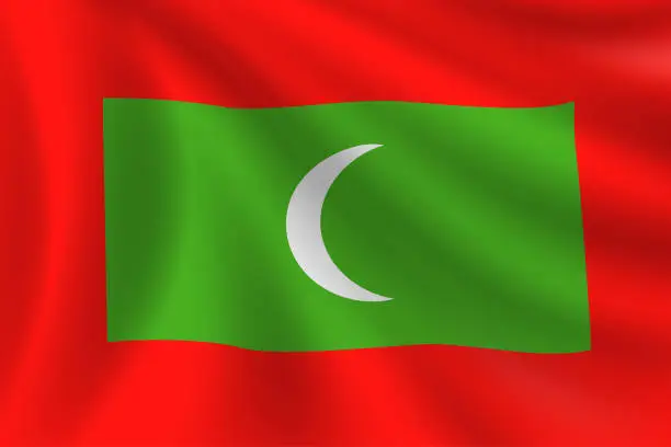 Vector illustration of Flag of Maldives. Maldivian Flag. Vector Flag Background. Stock Illustration