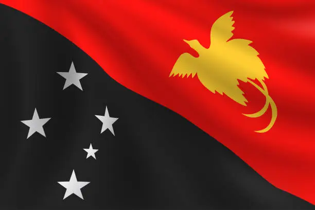 Vector illustration of Flag of Papua New Guinea. Papua New Guinean Flag. Vector Flag Background. Stock Illustration