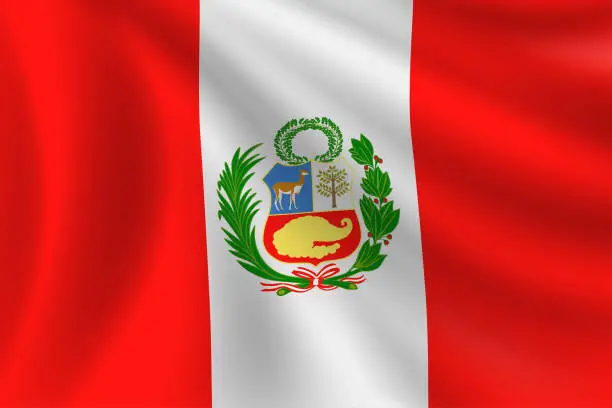 Vector illustration of Flag of Peru. Peruvian Flag. Vector Flag Background. Stock Illustration