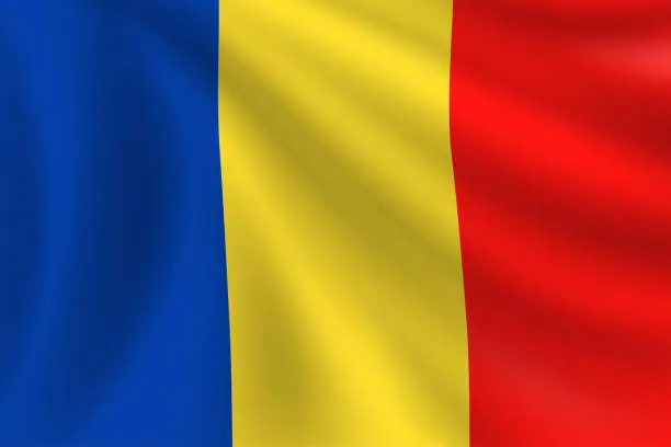 Vector illustration of Flag of Romania. Romanian Flag. Vector Flag Background. Stock Illustration