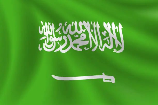 Vector illustration of Flag of Saudi Arabia. Saudi Arabian Flag. Vector Flag Background. Stock Illustration