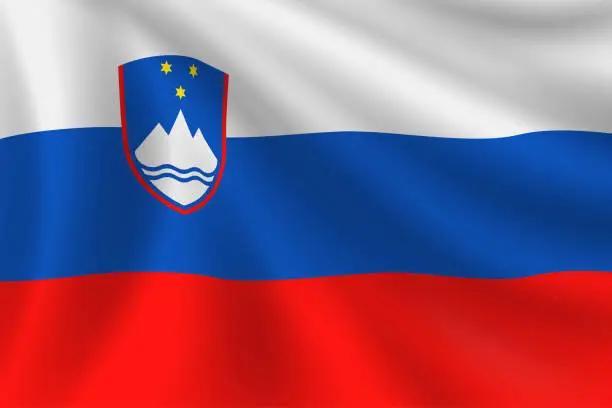 Vector illustration of Flag of Slovenia. Slovenian Flag. Vector Flag Background. Stock Illustration