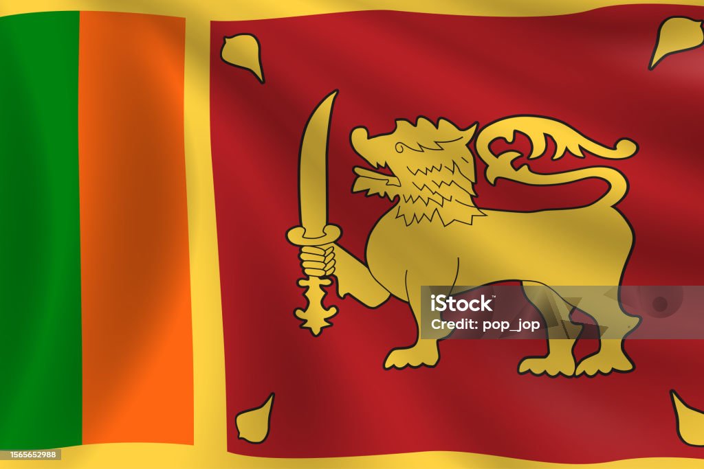Fanion Drapeau Sri Lanka - 15x10 Cm, Polyester - Pour Voiture, Décoration, événements
